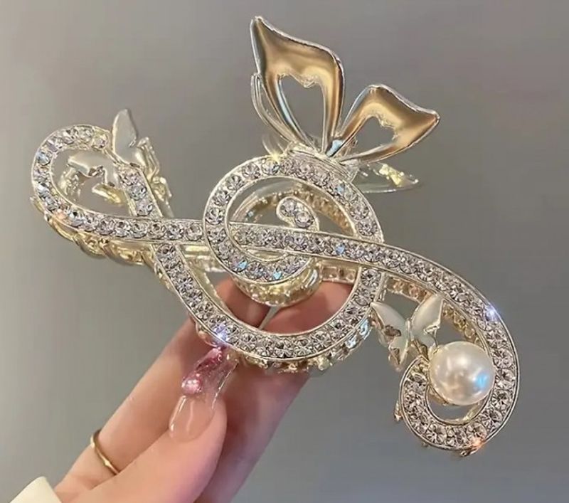 Hårklemme G-nøkkel med glitrende stener